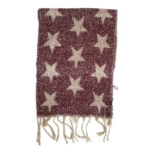 Fatface Star Patterned Burgundy and Cream Scarf